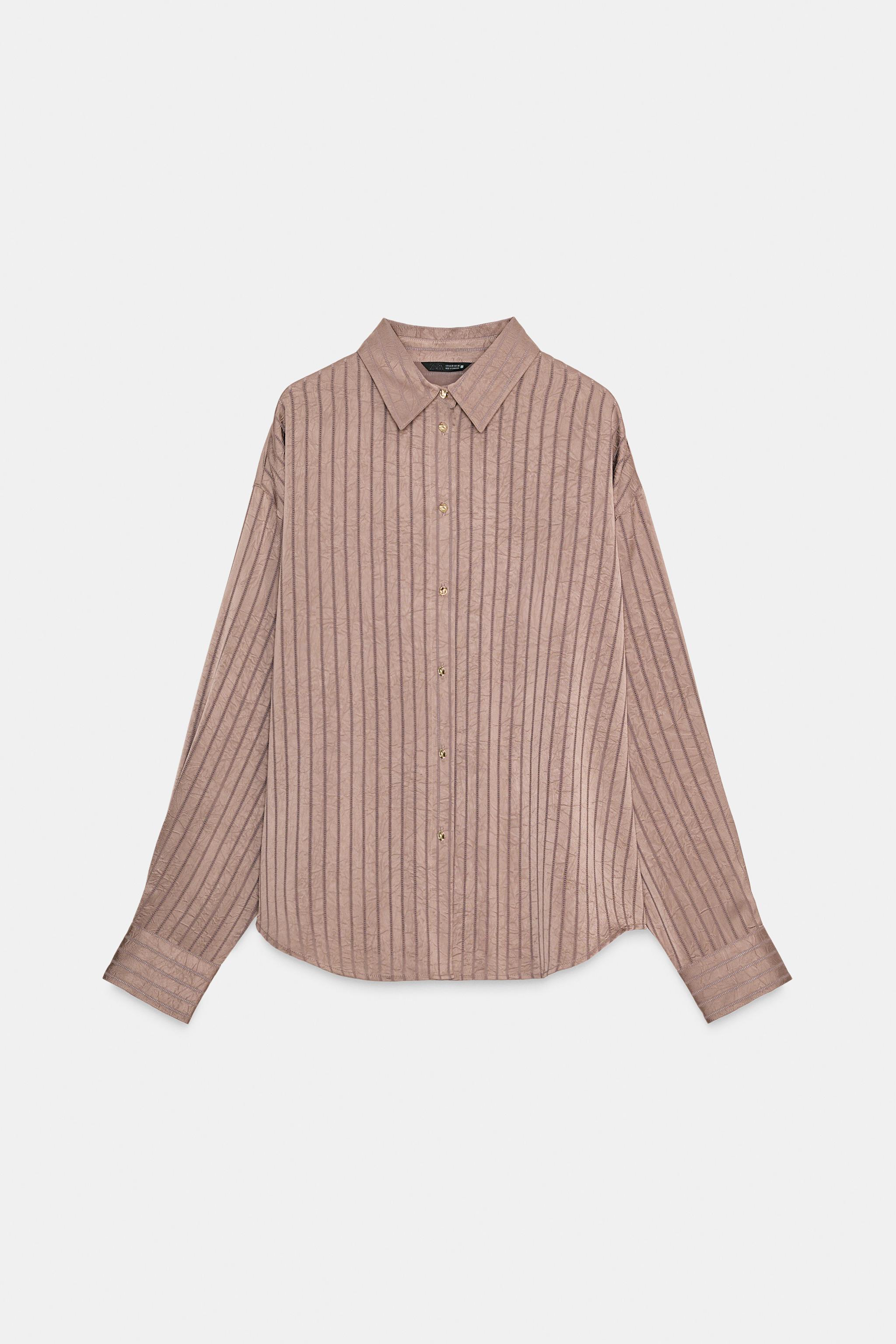 STRIPED SATIN EFFECT SHIRT